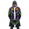 Unit 01 NGE AOP Hooded Cloak Coat FRONT Mockup - Evangelion Store