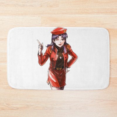 Misato Katsuragu Neon Genesis Evangelion Red Bath Mat